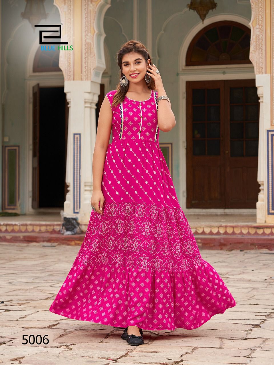 BLUE HILLS Hotstar 5 Printed Designer Festive Wear Long Kurtis Collection